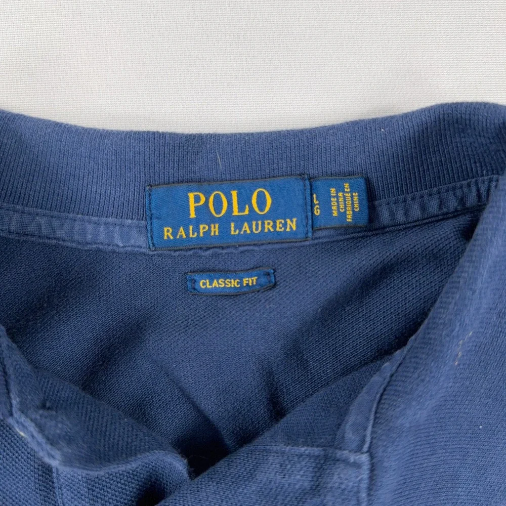 Polo Ralph‎ Lauren Polo Shirt Red White Blue Ombre Dip Dye Mens Large